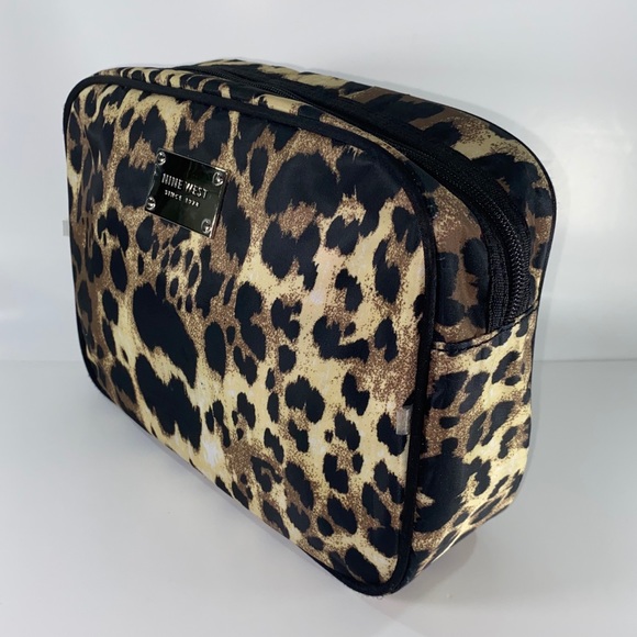Nine West Handbags - Nine West Leopard Print Large Cosmetic Travel Bag
